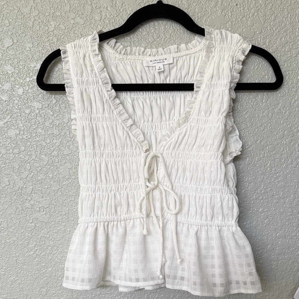 Kling White Ruffled Blouse